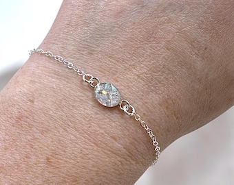 Silver Oval Cremation Bracelet