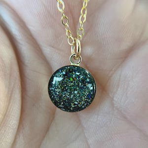 Large Gold Circle Keepsake Necklace | Pet Ash Jewelry | Cremation Necklace | Cremation Keepsake | Ashes