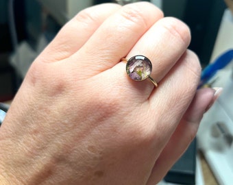 Round Memorial Flower Ring