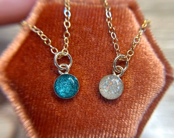 Small Silver Round Cremation Necklace