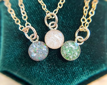 Small Gold Circle Cremation Necklace