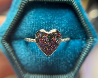 Large Silver Heart Cremation Ring