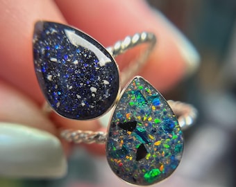Large Silver Teardrop Keepsake Ring