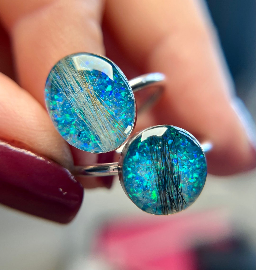 Fur Ring Lock of Hair Keepsake Hair Memorial Ring Hair Etsy