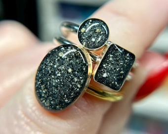 Large Gold Oval Cremation Ring