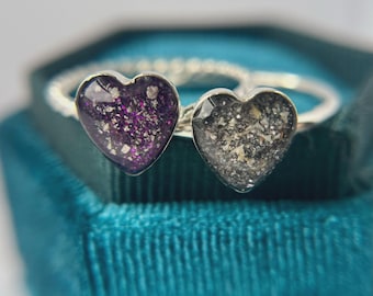 Small Silver Heart Keepsake Ring