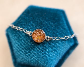 Sterling Silver Round Pet Cremation Bracelet | Pet Memorial Bracelet | Pet Ashes Bracelet | Keepsake Jewelry | Pet Jewelry