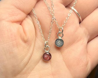Small Silver Circle Cremation Necklace