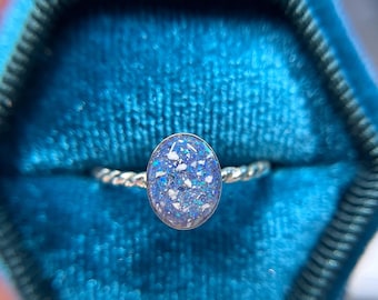 Small Silver Oval Cremation Ring