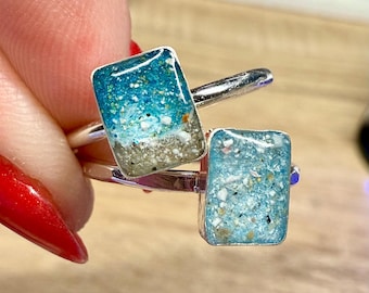 Silver Rectangle Cremation Ring
