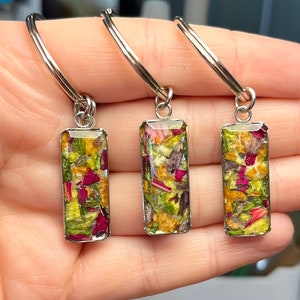Erinnerungsblume Keychain | Blumen-Andenken | Andenken Keychain | Getrocknete Blumen Andenken | Blumen Andenken | Blumen Schmuck