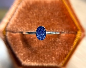 Tiny Silver Oval Cremation Ring
