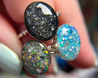 Large Silver Oval Keepsake Ring