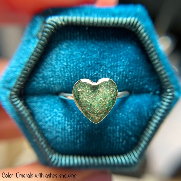 Large Silver Heart Cremation Ring | Cremation Jewelry | Memorial Jewelry | Pet Loss Ring | Cremation Ring| Funeral Keepsake