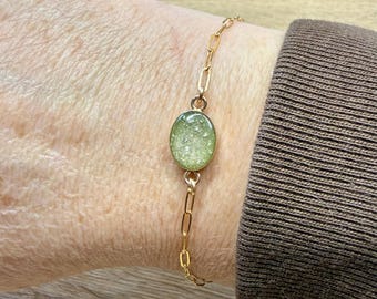 Oval Cremation Bracelet, Pet Memorial Bracelet, Pet Ashes Bracelet, Jewelry with Ashes, Keepsake Bracelet, Memorial Bracelet