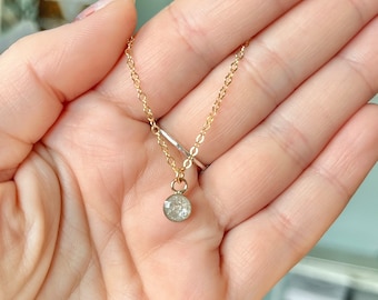 Small Gold Circle Cremation Necklace | Cremation Necklace | Cremation Jewelry | Memorial Jewelry | Pet Ashes | Cremation| Funeral Keepsake