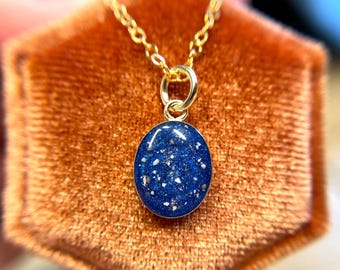 Large Gold Oval Cremation Necklace