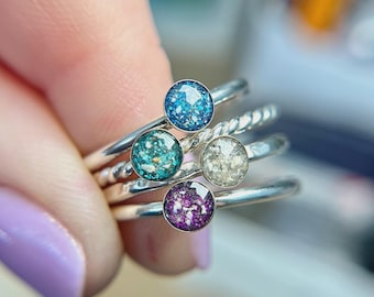 Tiny Silver Oval Cremation Ring