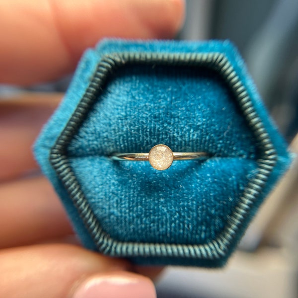 Tiny Gold Circle Cremation Ring | Cremation Jewelry | Cremation Ring | Memorial Jewelry | Pet Loss Ring| Funeral Keepsake | Keepsake Jewelry