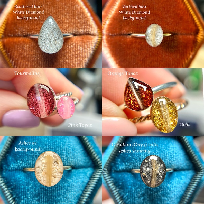 Hair and Ashes Keepsake Ring, Pet Memorial Ring, Pet Cremation Ring, Pet Fur Ring, Cremation Ring, Pet Ash Ring, Pet Fur Ring, Cremains image 7