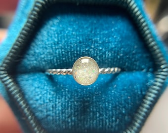 Small Silver Circle Cremation Ring