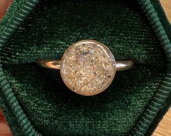 Large Gold Circle Cremation Ring