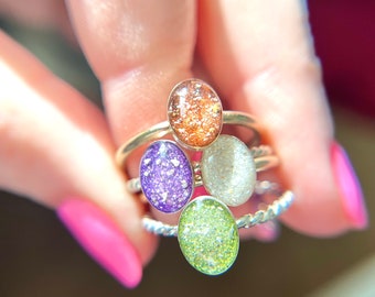 Small Silver Oval Cremation Ring