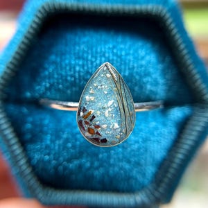Teardrop Hair Keepsake Ring | Fur Keepsake | Lock of Hair Keepsake | Hair Memorial Ring | Hair Ring | Fur Ring | Memorial Ring