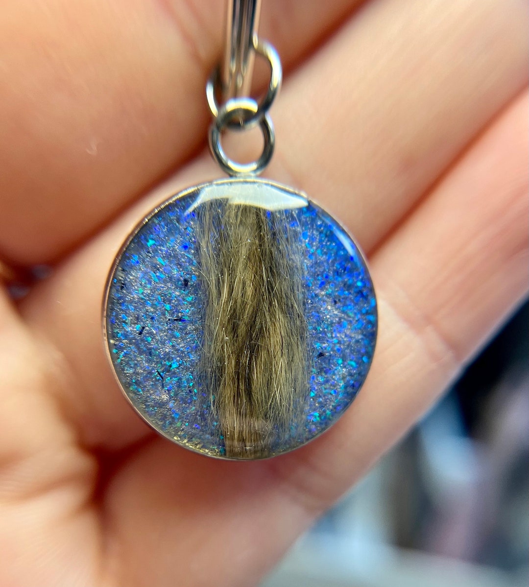 Memorial Hair Keychain Pet Fur Keychain Custom Keychain Keepsake Fur