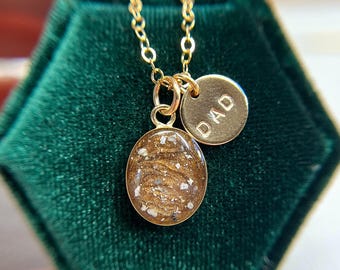 Large Gold Oval Cremation Necklace
