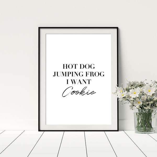 Prefab Sprout Poster The King of Rock n' Roll Poster | Quirky Misheard Lyrics | Hot Dog Jumping Frog I Want Cookie Poster | 80's Pop Song