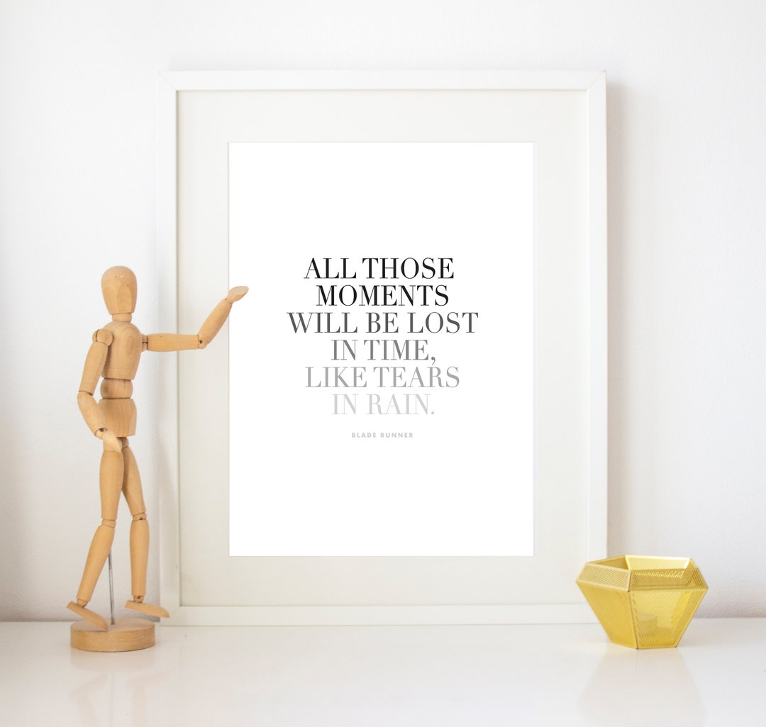 Blade Runner Poster Tears in Rain Monologue Cbeams Speech Etsy