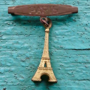 Vintage Pin with Paris Eiffel Tower