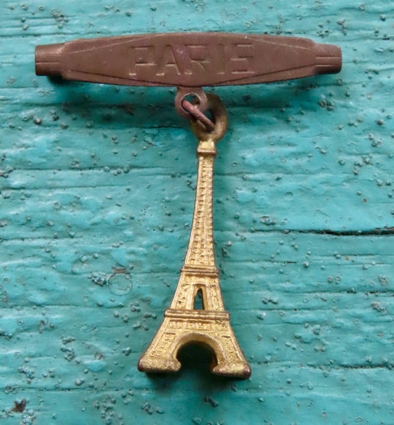 Vintage Pin with Paris Eiffel Tower