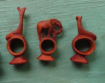 Vintage African Wooden Napkin Holders (set of 5)