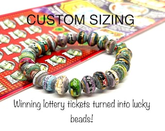 Gifts For Prosperity & Abundance Bracelet, Good Fortune Lucky Bead Bracelet, Custom Sizing Stretch Bracelet, Lottery Luck, Gamblers Luck