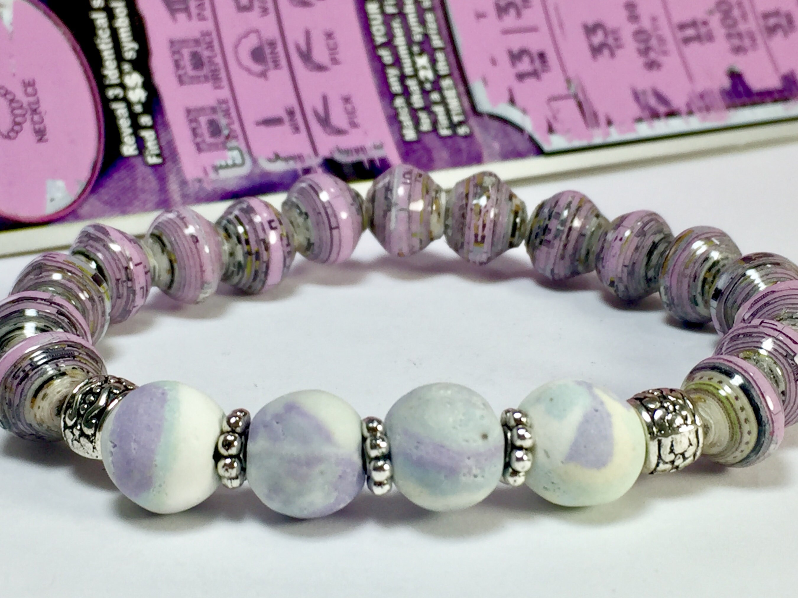 Lucky beads stretch bracelets lucky gifts handmade beads Etsy