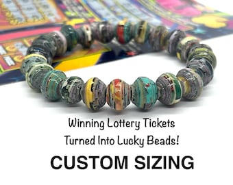 Custom Sized Handcrafted Lucky Bead Bracelet For Gamblers & Lottery Players, Prosperity And Abundance Bracelet
