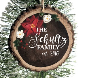 Family Ornament, Family Ornament Personalized, Established Sign, Rustic Family Ornament, Farmhouse Christmas Decor, Christmas Ornament