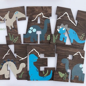 Wooden Letters for Nursery, Dinosaur Nursery Decor, Hand Painted Wood Letters, Dinosaur Nursery Letters, Dinosaur Decor, Dinosaur Wall Art
