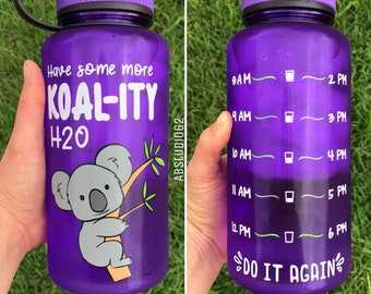 Koala Water Bottle, Motivational Water Bottle, Water Intake Tracker, Exercise Water Bottle, Koala Gifts, Koala Bear Gifts, Koala Bear