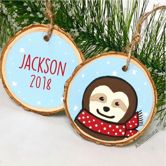Acuarela rústico la pereza y Bebé Personalizado de tarjeta de Navidad Acuarela rústico la pereza y Bebé Personalizado de tarjeta de Navidad