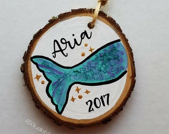 Mermaid Christmas Ornament, Mermaid Ornament, Personalized Mermaid Ornament, Little Girl Ornament, Mermaid Decor, Girls Mermaid Gift