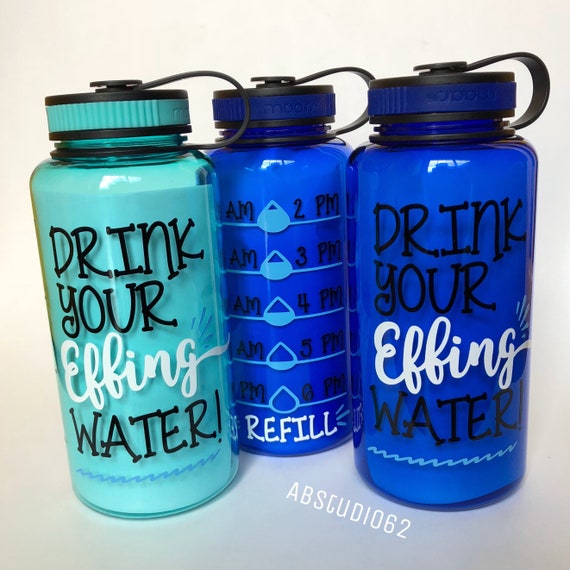 Water Bottle Tracker Motivational Water Bottle Drink Your Effing Water  Water Bottle Motivational Water Bottle With Hourly Time Track 