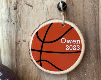 Adorno de baloncesto personalizado 2023, Adorno navideño de baloncesto con nombre, Baloncesto infantil personalizado, Regalo de recuerdo de Navidad del equipo