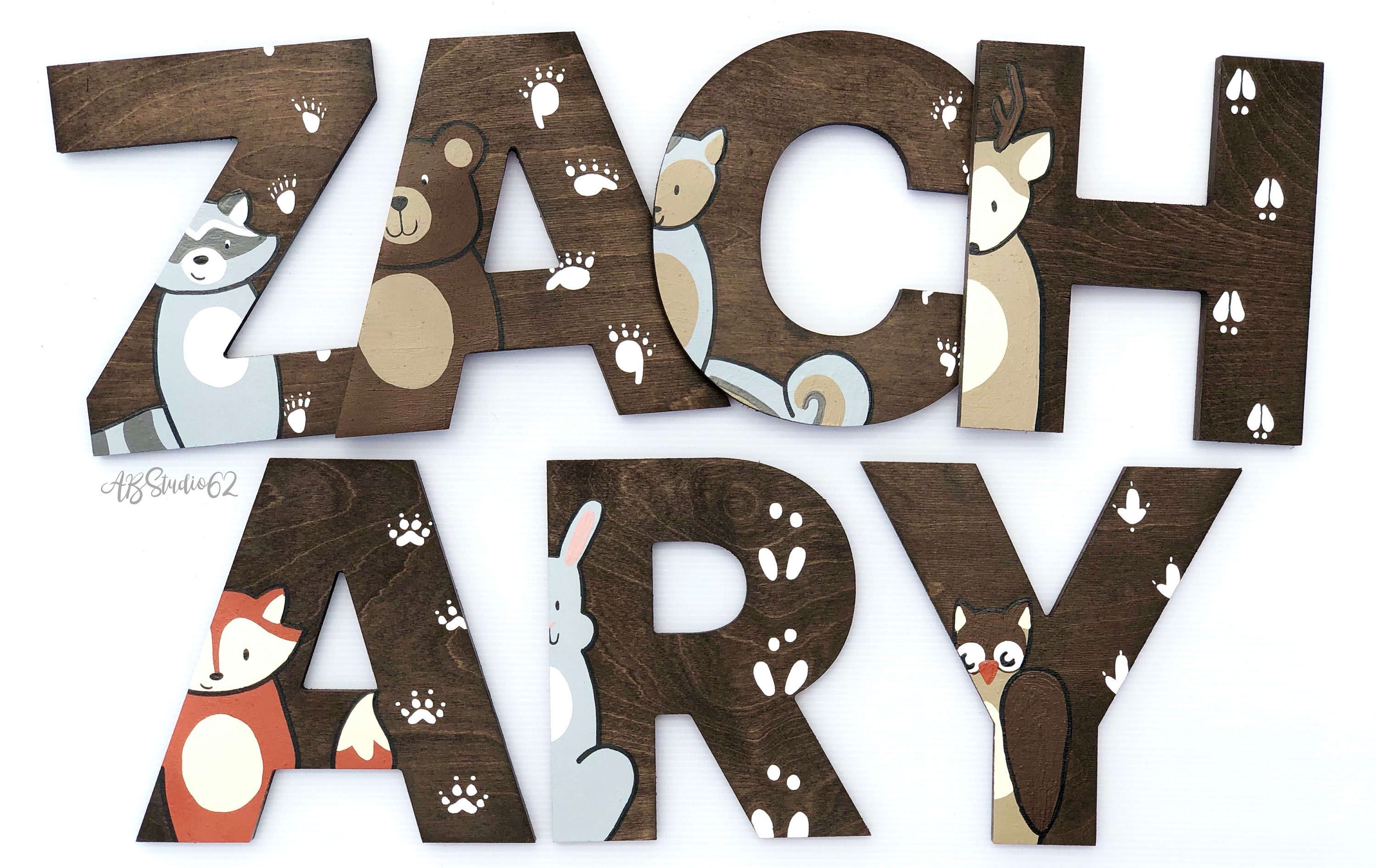 Nursery Name Sign, Nursery Decor, Nursery Wall Art, Wooden Name Sign,…