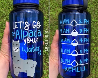 Alpaca Gift, Alpaca Water Bottle, Motivational Water Bottle, Water Intake Tracker, Llama Gifts, Work Out Water Bottle, New Years Resolution