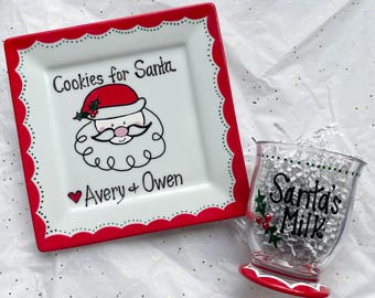 Personalized Santa Cookie Plate: Hand-Painted Christmas Keepsake