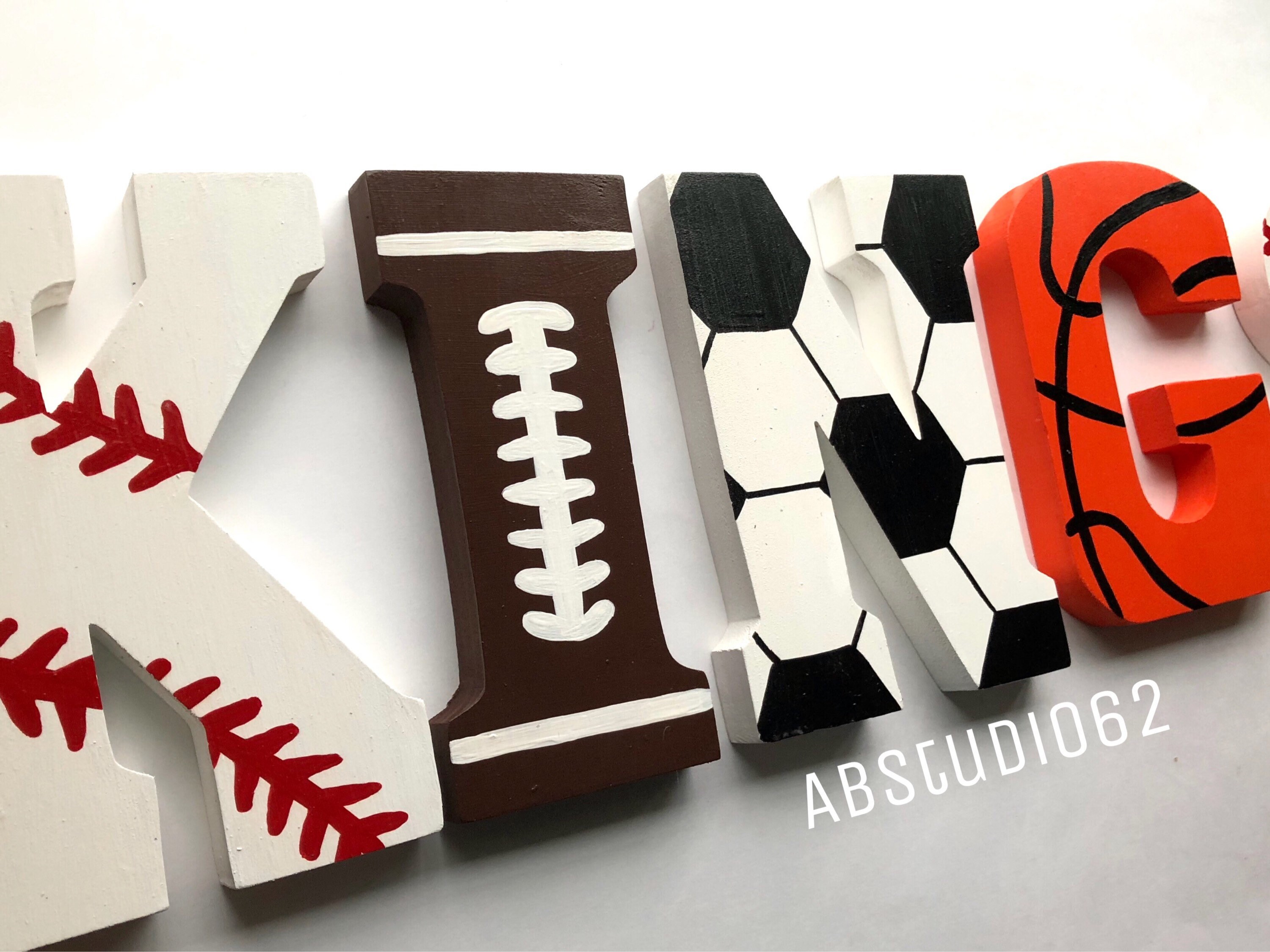 Wood Sports Letters Custom Sports Letter Wood Sports Etsy