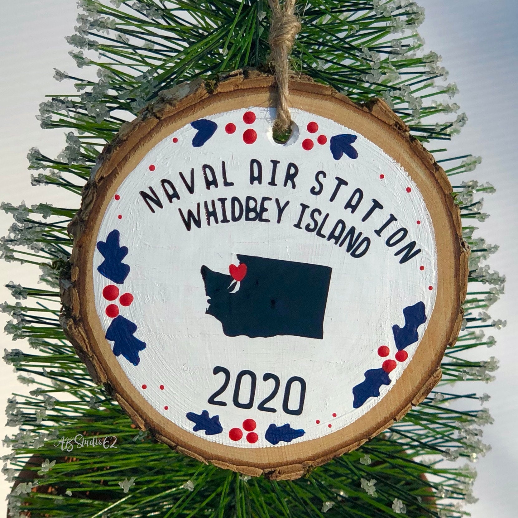 Military Base Christmas Ornament, Military Keepsake, Military Wood Ornament, Duty Station Ornament, Army Navy Air Force Marines, Any base
